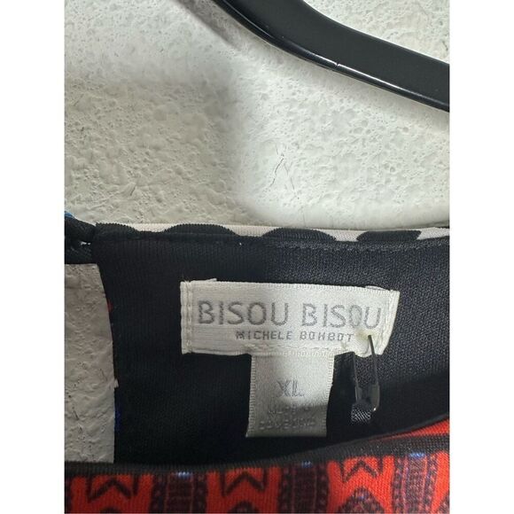 NWT Bisou Bisou Top Size XL Multi Colors Back Button Sleeveless Lined Casual - Picture 2 of 10